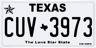 TX license plate CUV3973