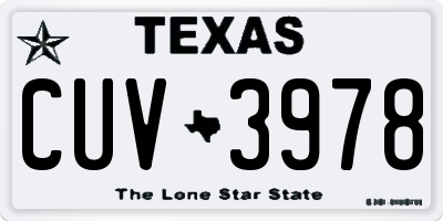 TX license plate CUV3978