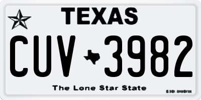 TX license plate CUV3982