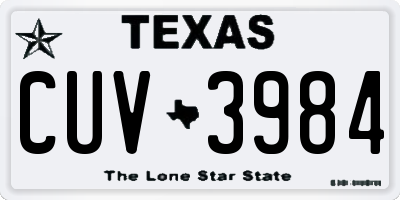 TX license plate CUV3984