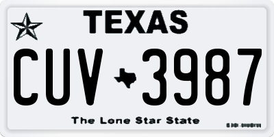 TX license plate CUV3987