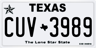 TX license plate CUV3989