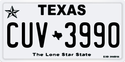 TX license plate CUV3990