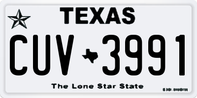 TX license plate CUV3991