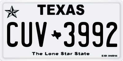 TX license plate CUV3992