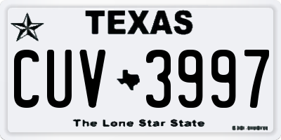 TX license plate CUV3997