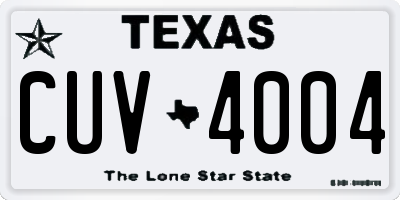 TX license plate CUV4004