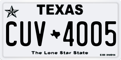 TX license plate CUV4005