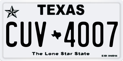 TX license plate CUV4007