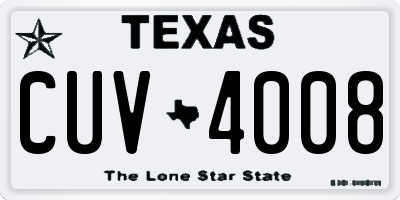 TX license plate CUV4008