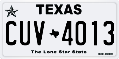 TX license plate CUV4013