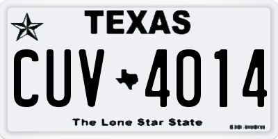 TX license plate CUV4014