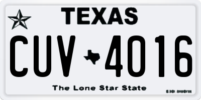 TX license plate CUV4016