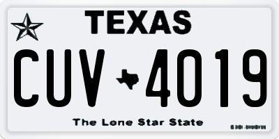 TX license plate CUV4019