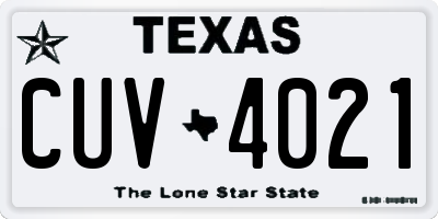 TX license plate CUV4021