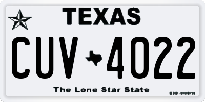 TX license plate CUV4022