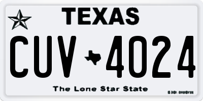 TX license plate CUV4024