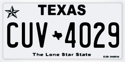 TX license plate CUV4029