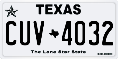 TX license plate CUV4032