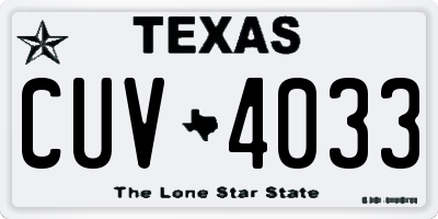 TX license plate CUV4033