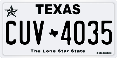 TX license plate CUV4035