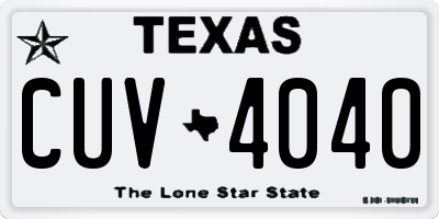TX license plate CUV4040