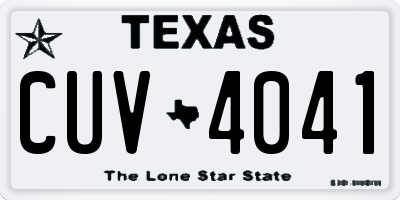 TX license plate CUV4041