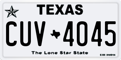 TX license plate CUV4045