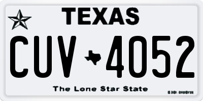 TX license plate CUV4052