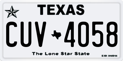 TX license plate CUV4058