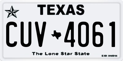 TX license plate CUV4061
