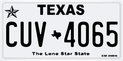 TX license plate CUV4065