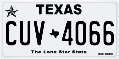 TX license plate CUV4066