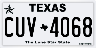TX license plate CUV4068