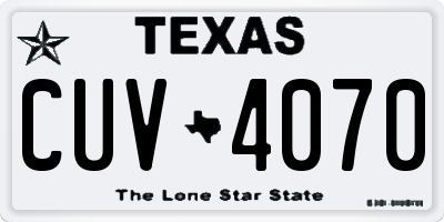 TX license plate CUV4070