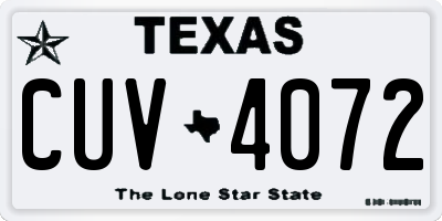 TX license plate CUV4072