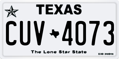 TX license plate CUV4073