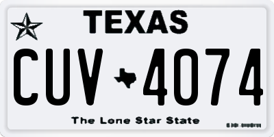 TX license plate CUV4074