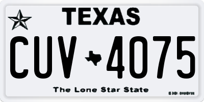 TX license plate CUV4075