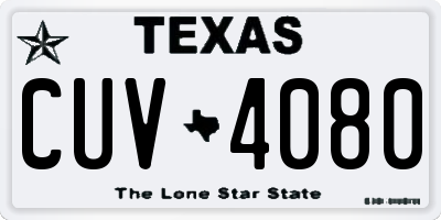 TX license plate CUV4080