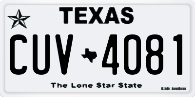 TX license plate CUV4081