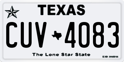 TX license plate CUV4083