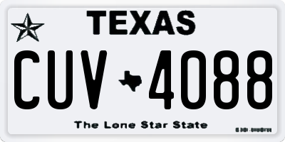 TX license plate CUV4088