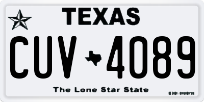 TX license plate CUV4089