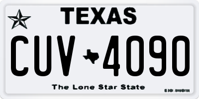 TX license plate CUV4090