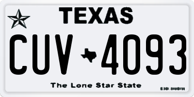 TX license plate CUV4093