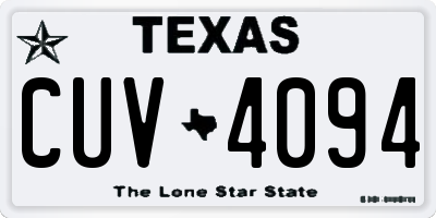 TX license plate CUV4094