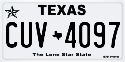 TX license plate CUV4097