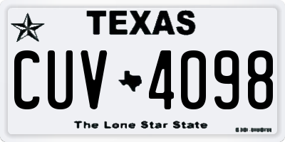 TX license plate CUV4098