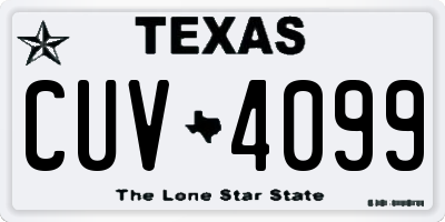 TX license plate CUV4099